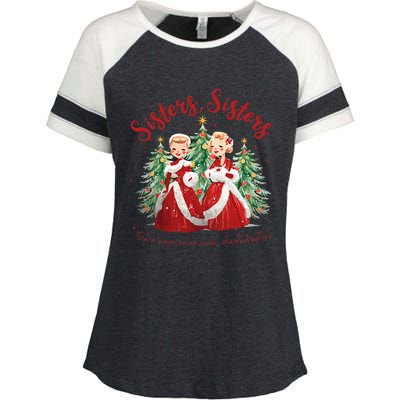 Sisters White Christmas Movie 1954 Xmas Snow Holiday Pajamas  Enza Ladies Jersey Colorblock Tee