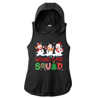 Snowman Wound Care Nurse Squad Christmas Holiday Matching Ladies PosiCharge Tri-Blend Wicking Draft Hoodie Tank