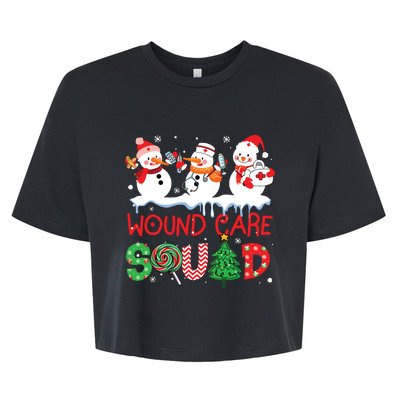 Snowman Wound Care Nurse Squad Christmas Holiday Matching Bella+Canvas Jersey Crop Tee