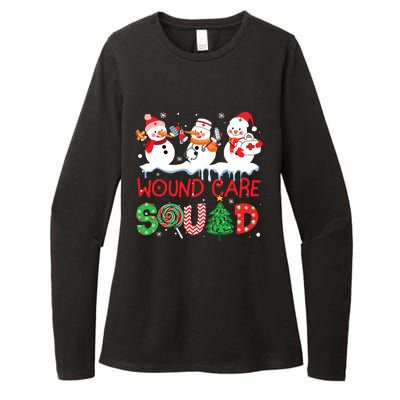 Snowman Wound Care Nurse Squad Christmas Holiday Matching Womens CVC Long Sleeve Shirt