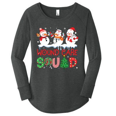 Snowman Wound Care Nurse Squad Christmas Holiday Matching Women's Perfect Tri Tunic Long Sleeve Shirt