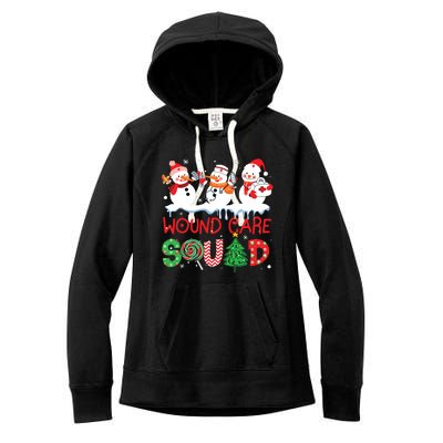 Snowman Wound Care Nurse Squad Christmas Holiday Matching Women's Fleece Hoodie