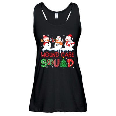 Snowman Wound Care Nurse Squad Christmas Holiday Matching Ladies Essential Flowy Tank