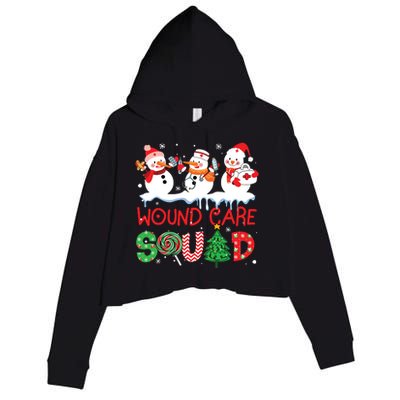 Snowman Wound Care Nurse Squad Christmas Holiday Matching Crop Fleece Hoodie