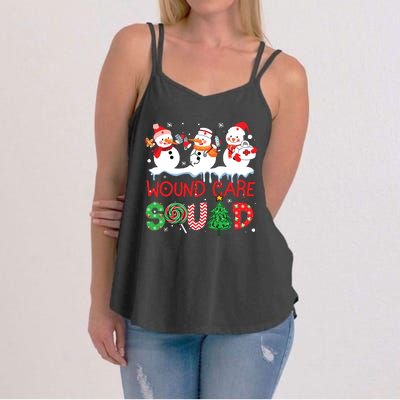 Snowman Wound Care Nurse Squad Christmas Holiday Matching Women's Strappy Tank