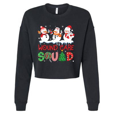 Snowman Wound Care Nurse Squad Christmas Holiday Matching Cropped Pullover Crew