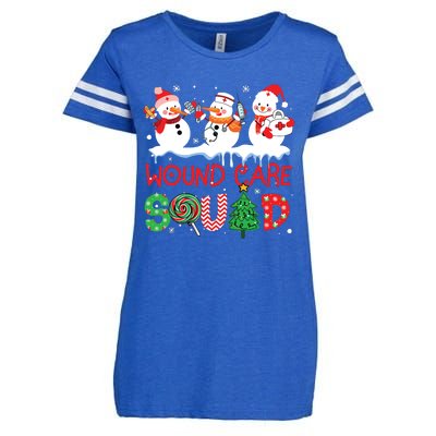 Snowman Wound Care Nurse Squad Christmas Holiday Matching Enza Ladies Jersey Football T-Shirt