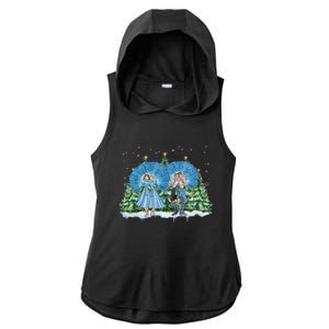 Sisters White Christmas Movie 1954 Xmas Snow Pajamas Holiday Ladies PosiCharge Tri-Blend Wicking Draft Hoodie Tank