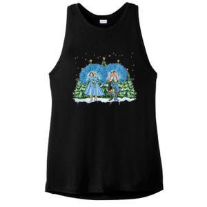 Sisters White Christmas Movie 1954 Xmas Snow Pajamas Holiday Ladies PosiCharge Tri-Blend Wicking Tank