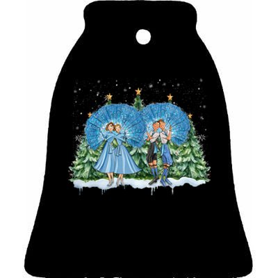 Sisters White Christmas Movie 1954 Xmas Snow Pajamas Holiday Ceramic Bell Ornament