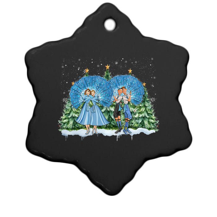 Sisters White Christmas Movie 1954 Xmas Snow Pajamas Holiday Ceramic Star Ornament