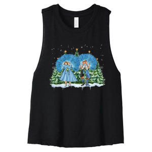 Sisters White Christmas Movie 1954 Xmas Snow Pajamas Holiday Women's Racerback Cropped Tank