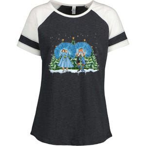 Sisters White Christmas Movie 1954 Xmas Snow Pajamas Holiday Enza Ladies Jersey Colorblock Tee