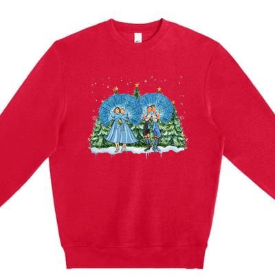 Sisters White Christmas Movie 1954 Xmas Snow Pajamas Holiday Premium Crewneck Sweatshirt