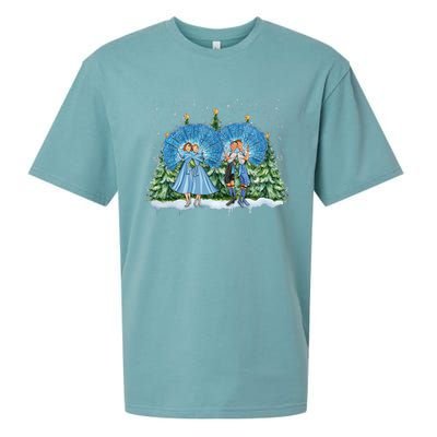 Sisters White Christmas Movie 1954 Xmas Snow Pajamas Holiday Sueded Cloud Jersey T-Shirt