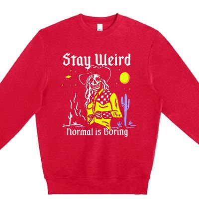 Stay Weird Cowgirl Premium Crewneck Sweatshirt