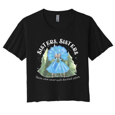 Sisters White Christmas Movie 1954 Xmas Snow Holiday Pajamas Women's Crop Top Tee