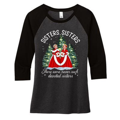 Sisters White Christmas Movie 1954 Xmas Snow Holiday Pajamas Women's Tri-Blend 3/4-Sleeve Raglan Shirt