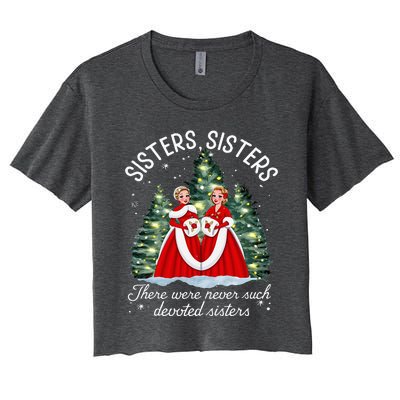 Sisters White Christmas Movie 1954 Xmas Snow Holiday Pajamas Women's Crop Top Tee