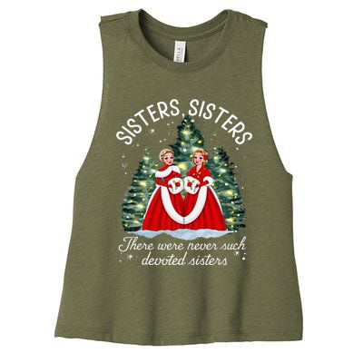 Sisters White Christmas Movie 1954 Xmas Snow Holiday Pajamas Women's Racerback Cropped Tank