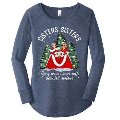 Sisters White Christmas Movie 1954 Xmas Snow Holiday Pajamas Women's Perfect Tri Tunic Long Sleeve Shirt