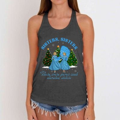 Sisters White Christmas Movie 1954 Xmas Snow Pajamas Holiday Women's Knotted Racerback Tank