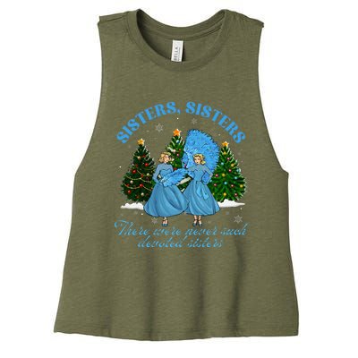 Sisters White Christmas Movie 1954 Xmas Snow Pajamas Holiday Women's Racerback Cropped Tank