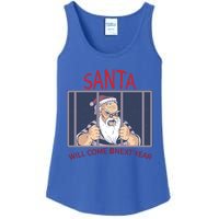 Santa Will Come Next Year Christmas / Funny Jail Santa Claus Gift Ladies Essential Tank