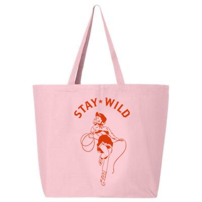 Stay Wild Cowgirl Pin Up Girl Vintage Western Country Rodeo 25L Jumbo Tote