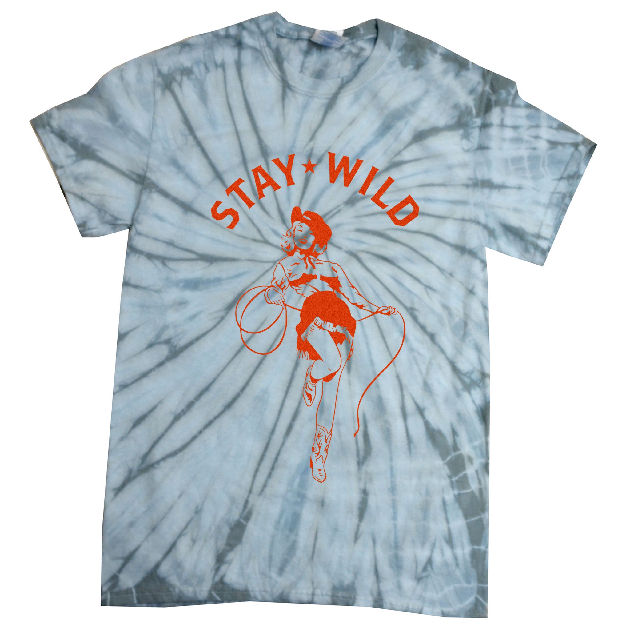 Stay Wild Cowgirl Pin Up Girl Vintage Western Country Rodeo Tie-Dye T-Shirt
