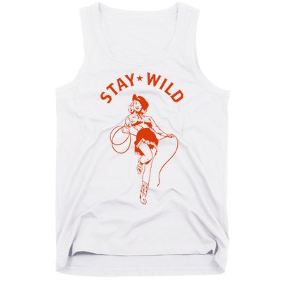 Stay Wild Cowgirl Pin Up Girl Vintage Western Country Rodeo Tank Top