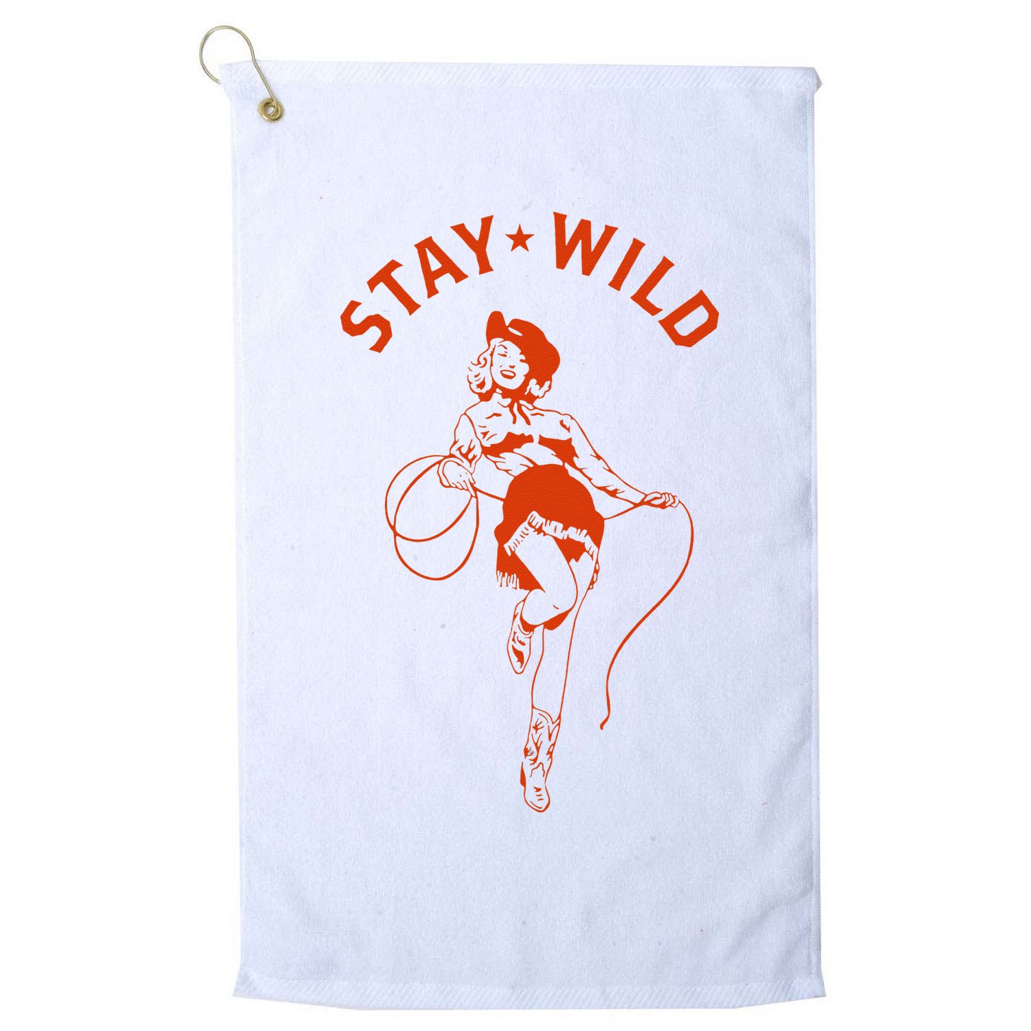 Stay Wild Cowgirl Pin Up Girl Vintage Western Country Rodeo Golf Towel