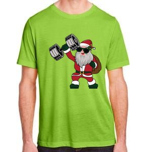 Santa Weightlifting Christmas Fitness Gym Deadlift Xmas Gift Adult ChromaSoft Performance T-Shirt