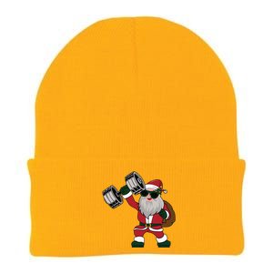 Santa Weightlifting Christmas Fitness Gym Deadlift Xmas Gift Knit Cap Winter Beanie