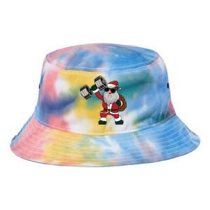 Santa Weightlifting Christmas Fitness Gym Deadlift Xmas Gift Tie Dye Newport Bucket Hat