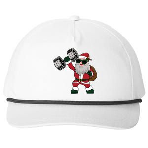 Santa Weightlifting Christmas Fitness Gym Deadlift Xmas Gift Snapback Five-Panel Rope Hat