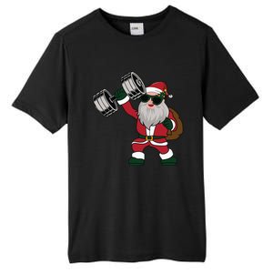 Santa Weightlifting Christmas Fitness Gym Deadlift Xmas Gift Tall Fusion ChromaSoft Performance T-Shirt