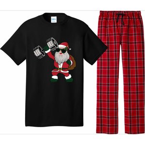 Santa Weightlifting Christmas Fitness Gym Deadlift Xmas Gift Pajama Set