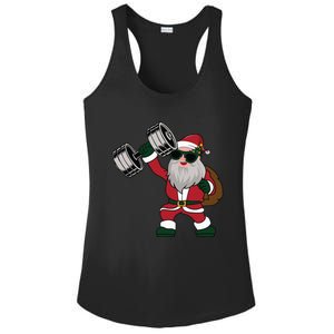 Santa Weightlifting Christmas Fitness Gym Deadlift Xmas Gift Ladies PosiCharge Competitor Racerback Tank