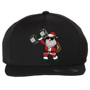 Santa Weightlifting Christmas Fitness Gym Deadlift Xmas Gift Wool Snapback Cap