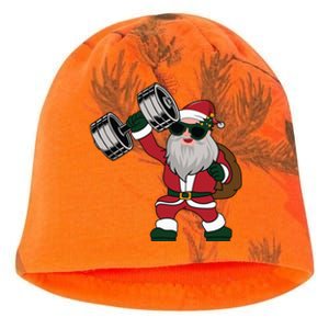 Santa Weightlifting Christmas Fitness Gym Deadlift Xmas Gift Kati - Camo Knit Beanie