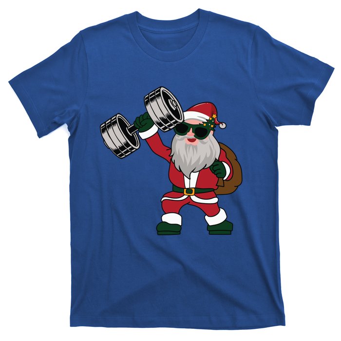 Santa Weightlifting Christmas Fitness Gym Deadlift Xmas Gift T-Shirt