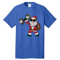 Santa Weightlifting Christmas Fitness Gym Deadlift Xmas Gift Tall T-Shirt