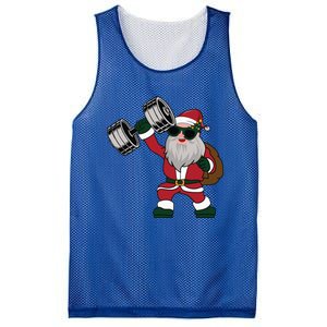 Santa Weightlifting Christmas Fitness Gym Deadlift Xmas Gift Mesh Reversible Basketball Jersey Tank