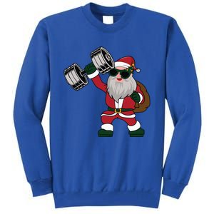 Santa Weightlifting Christmas Fitness Gym Deadlift Xmas Gift Tall Sweatshirt