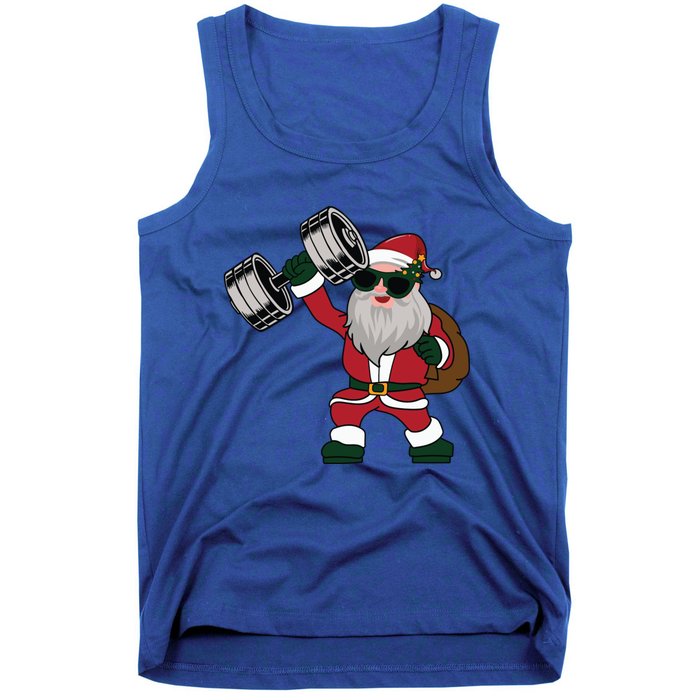 Santa Weightlifting Christmas Fitness Gym Deadlift Xmas Gift Tank Top