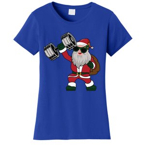 Santa Weightlifting Christmas Fitness Gym Deadlift Xmas Gift Women's T-Shirt