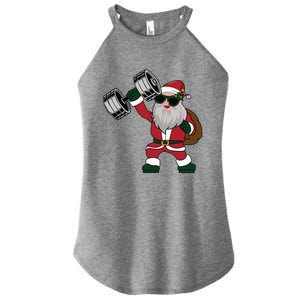 Santa Weightlifting Christmas Fitness Gym Deadlift Xmas Gift Women's Perfect Tri Rocker Tank