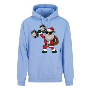 Santa Weightlifting Christmas Fitness Gym Deadlift Xmas Gift Unisex Surf Hoodie