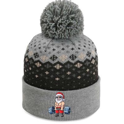 Santa Weightlifting Christmas Fitness Gym Deadlift Xmas Meaningful Gift The Baniff Cuffed Pom Beanie